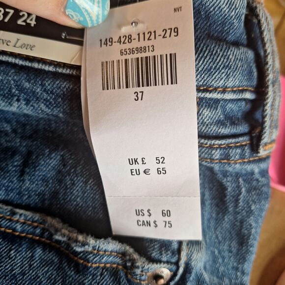 Abercrombie & Fitch Women 24W (37) Curve Love "High Rise Mom" Denim Shorts New! - Picture 6 of 9